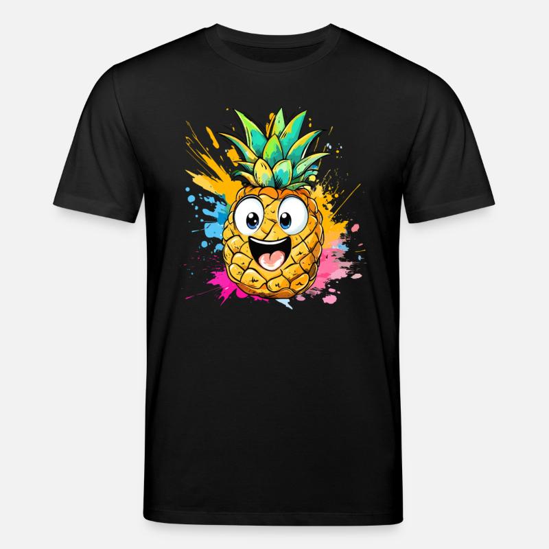 Explosion d’ananas heureuse - T-shirt bio CREATOR Stanley/Stella Unisexe - noir