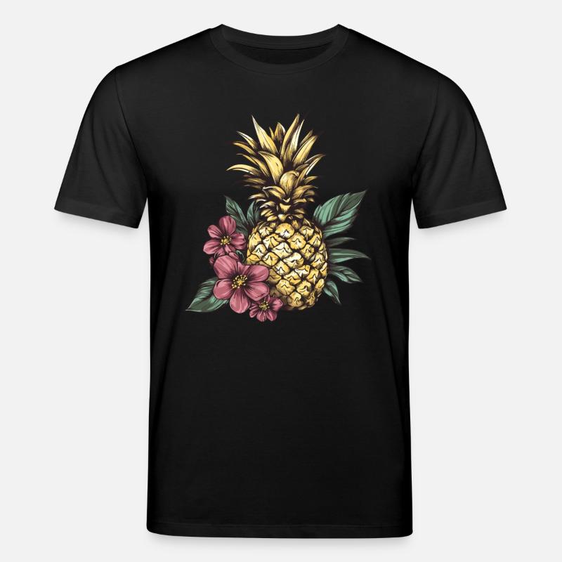 Ananas aux fleurs - T-shirt bio CREATOR Stanley/Stella Unisexe - noir