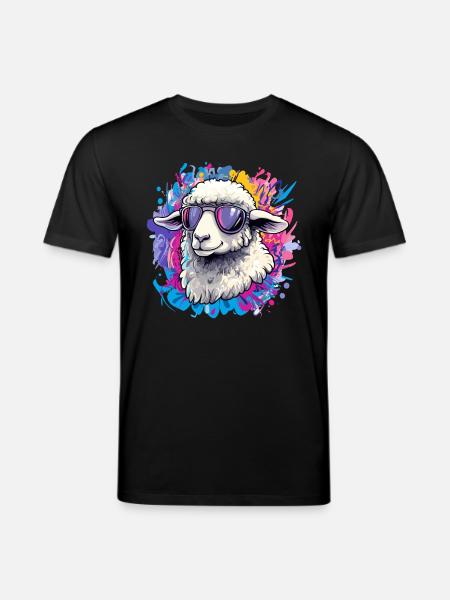 Cool sheep with sunglasses - Stanley/Stella CREATOR Unisex Organic T-Shirt - black