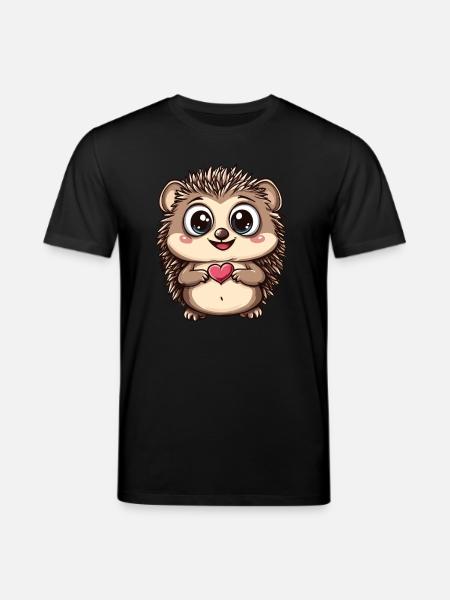 Hedgehog with a heart - Stanley/Stella CREATOR Unisex Organic T-Shirt - black