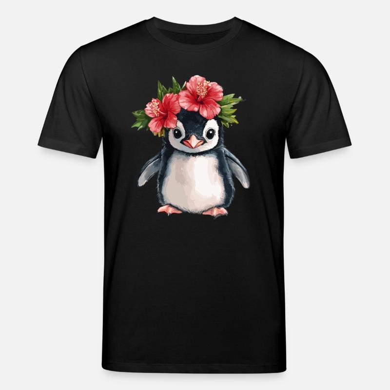 Pingouin à l’hibiscus - T-shirt bio CREATOR Stanley/Stella Unisexe - noir