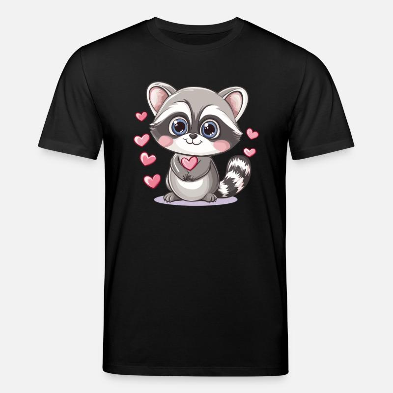 Waschbär mit Herz - Stanley/Stella Unisex Bio-T-Shirt CREATOR  - Schwarz