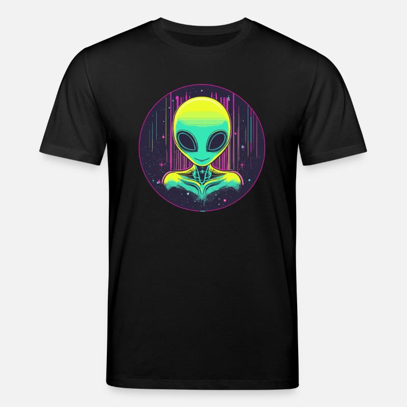Neon Alien dans l’espace - T-shirt bio CREATOR Stanley/Stella Unisexe - noir