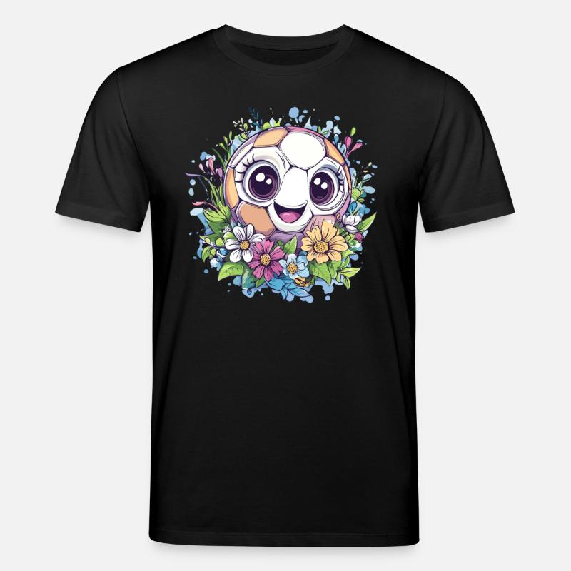 Fußball mit Blumen - Stanley/Stella Unisex Bio-T-Shirt CREATOR  - Schwarz
