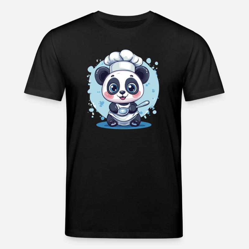 Panda with chef's hat - Stanley/Stella CREATOR Unisex Organic T-Shirt - black