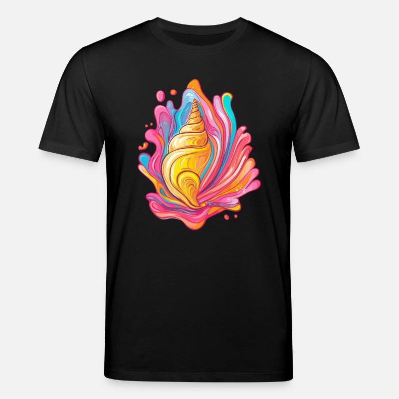 Bunte Muschel im Splash - Stanley/Stella Unisex Bio-T-Shirt CREATOR  - Schwarz