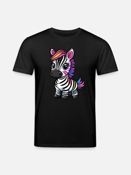 Bunt gestreiftes Zebra - Stanley/Stella Unisex Bio-T-Shirt CREATOR  - Schwarz