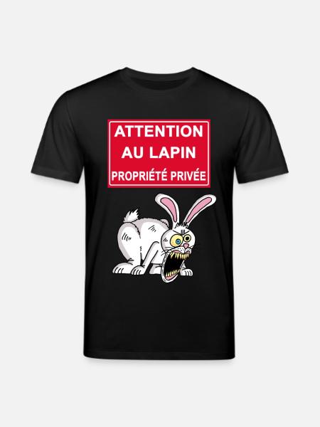 Attention au lapin blanc - T-shirt bio CREATOR Stanley/Stella Unisexe - noir