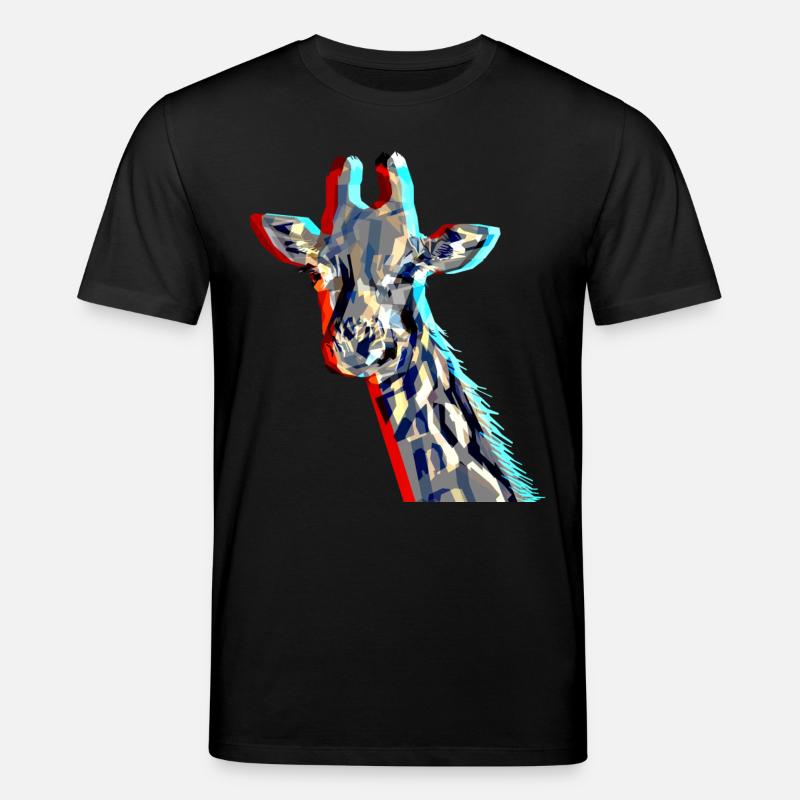 Giraffe with 3D effect - Stanley/Stella CREATOR Unisex Organic T-Shirt - black