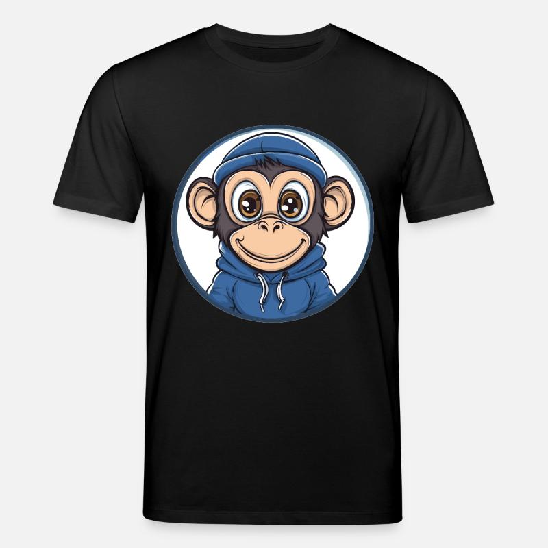 Cooler Affe mit Kapuze - Stanley/Stella Unisex Bio-T-Shirt CREATOR  - Schwarz