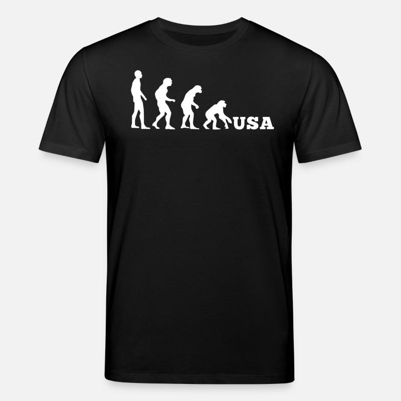 États-Unis Evolution à l’envers - T-shirt bio CREATOR Stanley/Stella Unisexe - noir