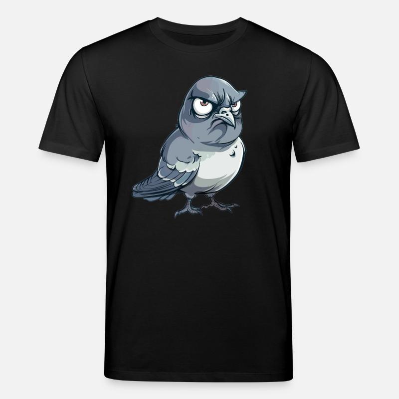 Grummelige Taube Comic-Stil - Stanley/Stella Unisex Bio-T-Shirt CREATOR - Schwarz