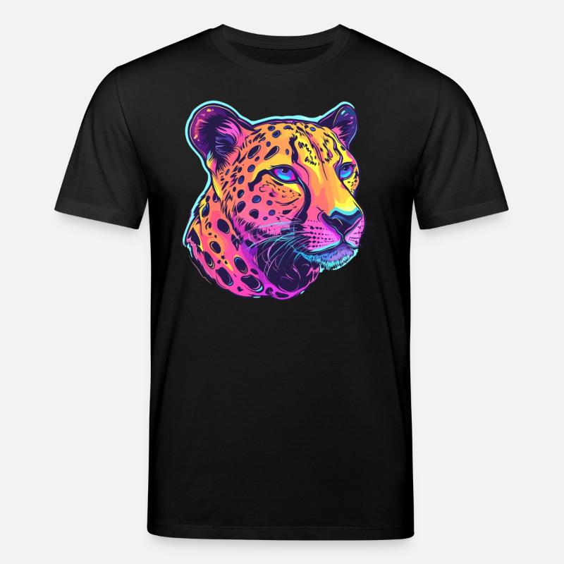 Bunter Leopard Popart - Stanley/Stella Unisex Bio-T-Shirt CREATOR  - Schwarz