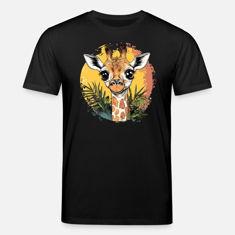 Neugierige Giraffe Illustration - Stanley/Stella Unisex Bio-T-Shirt CREATOR  - Schwarz