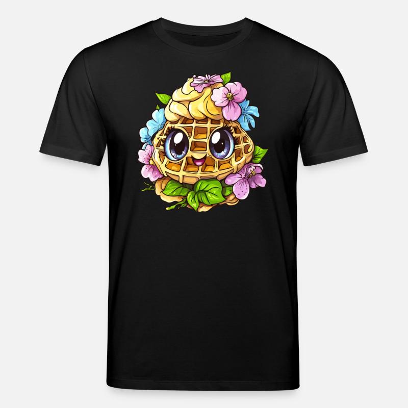 Fröhliche Blumen Waffel - Stanley/Stella Unisex Bio-T-Shirt CREATOR  - Schwarz