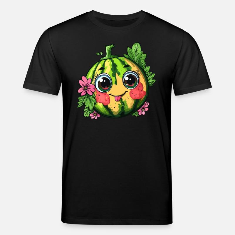 Pastèque sucrée aux fleurs - T-shirt bio CREATOR Stanley/Stella Unisexe - noir