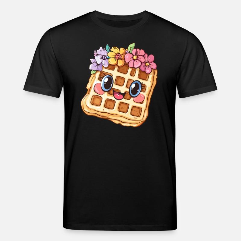 Waffel mit Blumen - Stanley/Stella Unisex Bio-T-Shirt CREATOR  - Schwarz