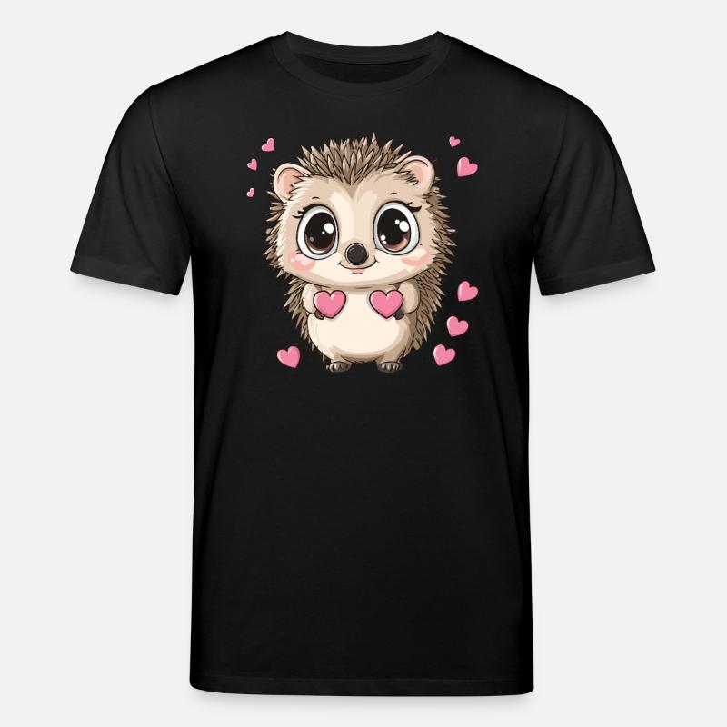 Igel mit Herzen - Stanley/Stella Unisex Bio-T-Shirt CREATOR  - Schwarz