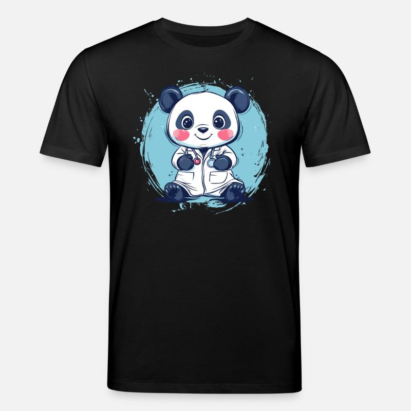 Panda in Doktorrobe - Stanley/Stella Unisex Bio-T-Shirt CREATOR  - Schwarz