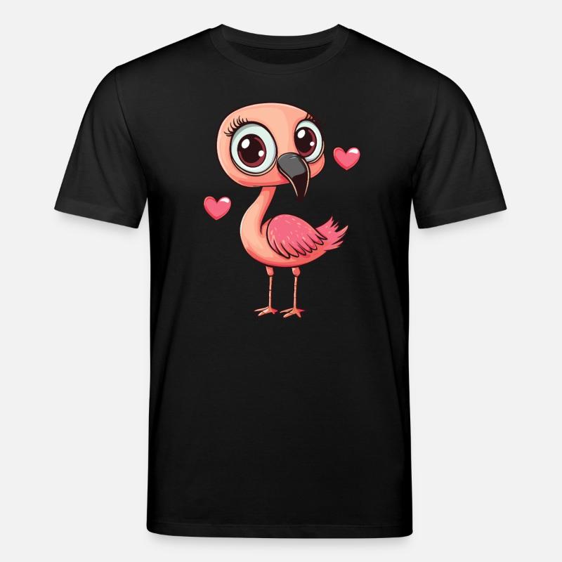 Flamingo mit Herz - Stanley/Stella Unisex Bio-T-Shirt CREATOR  - Schwarz
