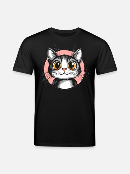 Cute cat with huge eyes - Stanley/Stella CREATOR Unisex Organic T-Shirt - black