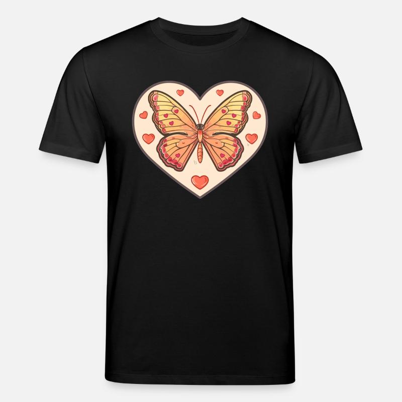 Herzschmetterling mit Liebe - Stanley/Stella Unisex Bio-T-Shirt CREATOR  - Schwarz