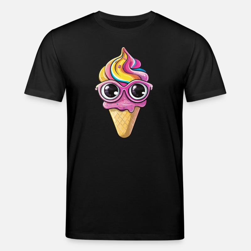 Eis mit Brille - Stanley/Stella Unisex Bio-T-Shirt CREATOR  - Schwarz