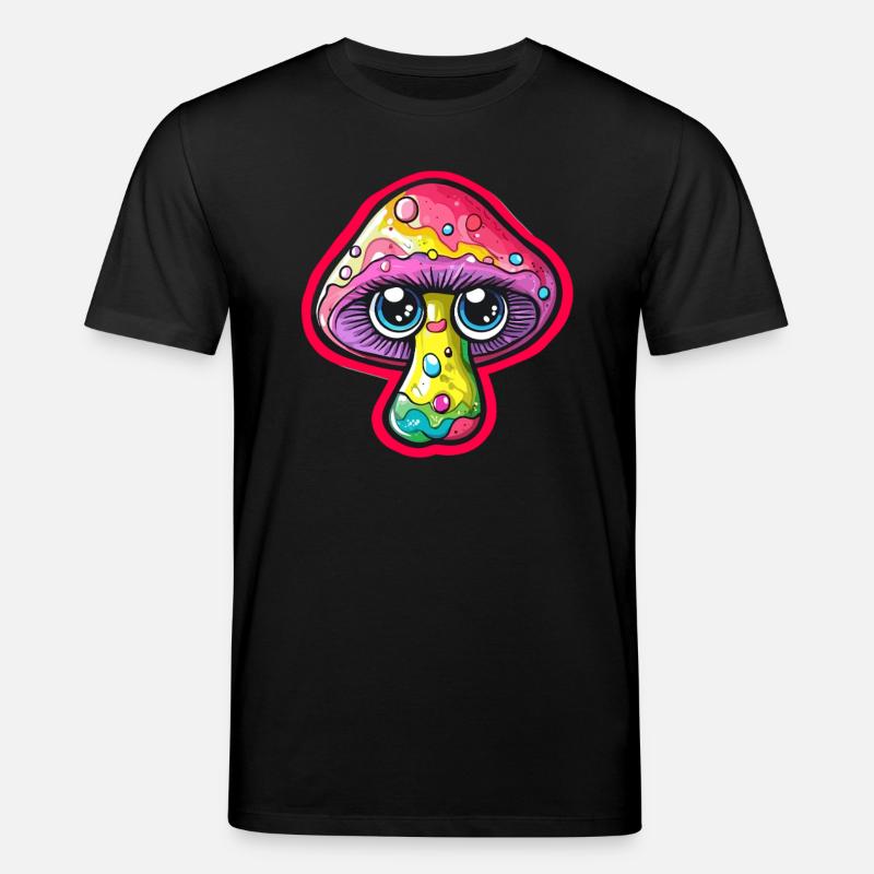 Bunter Pilz mit Augen - Stanley/Stella Unisex Bio-T-Shirt CREATOR - Schwarz
