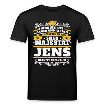 Seine Majestät Jens - Stanley/Stella Unisex Bio-T-Shirt CREATOR  - Schwarz - Vorne - Alina (178cm) & Michal (187cm)