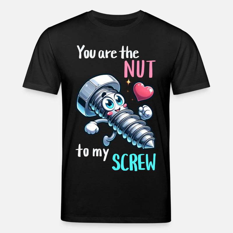Funny Screwing Nut Pair Design - Stanley/Stella CREATOR Unisex Organic T-Shirt - black