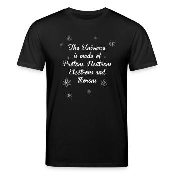 COOLE LUSTIGE SPRÜCHE PHYSIK CHEMIE WISSENSCHAFT - Stanley/Stella Unisex Bio-T-Shirt CREATOR  - Schwarz - Vorne - Alina (178cm) & Michal (187cm)