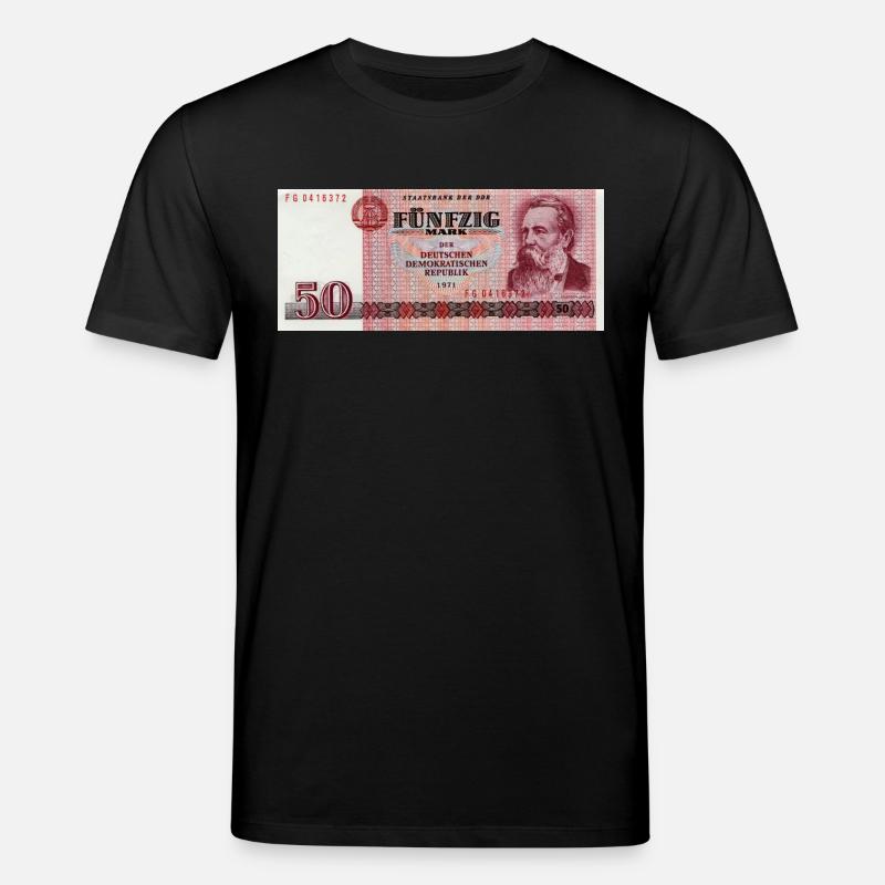 50 Markschein der DDR - Stanley/Stella Unisex Bio-T-Shirt CREATOR  - Schwarz