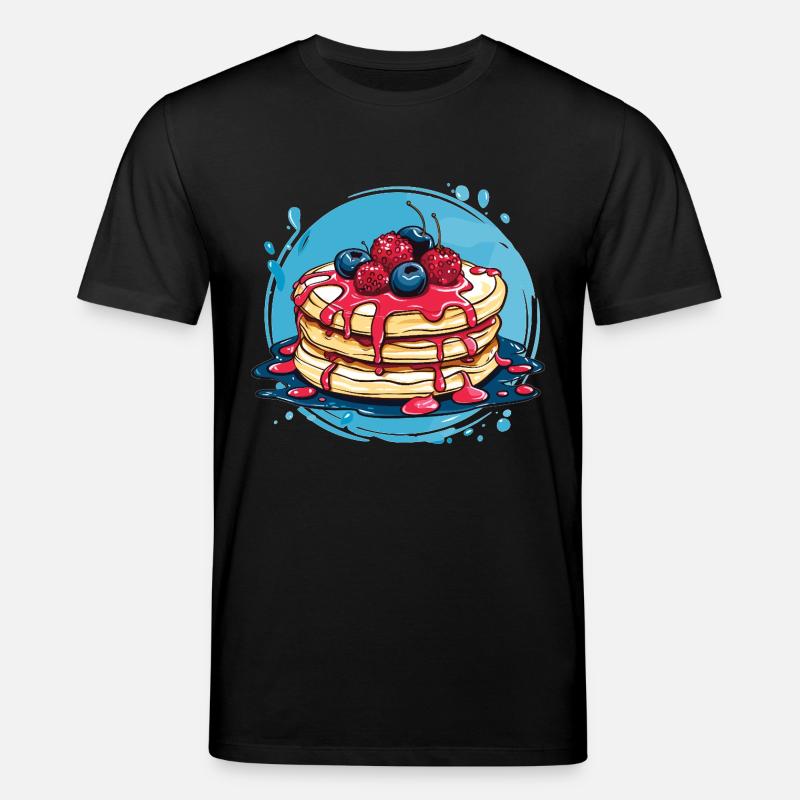 Pancakes mit Beeren - Stanley/Stella Unisex Bio-T-Shirt CREATOR  - Schwarz