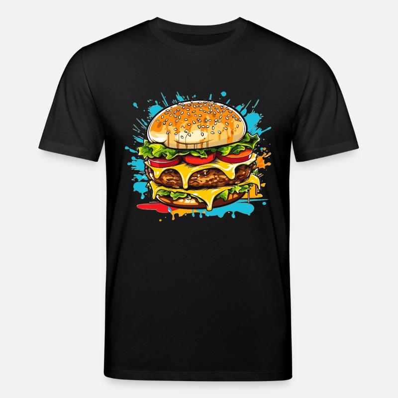 Cheeseburger Splash - Stanley/Stella Unisex Bio-T-Shirt CREATOR  - Schwarz