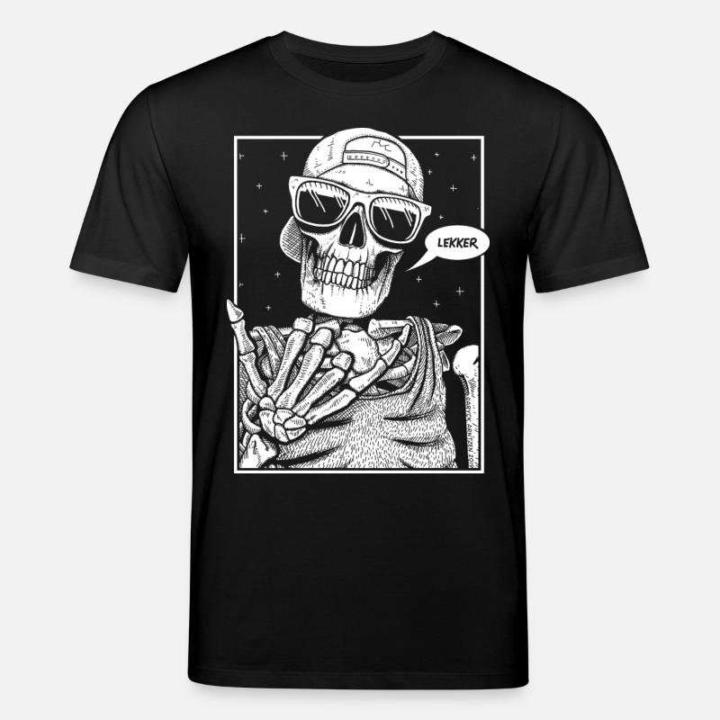 Lekker Skeleton White - Stanley/Stella CREATOR Unisex Organic T-Shirt - black