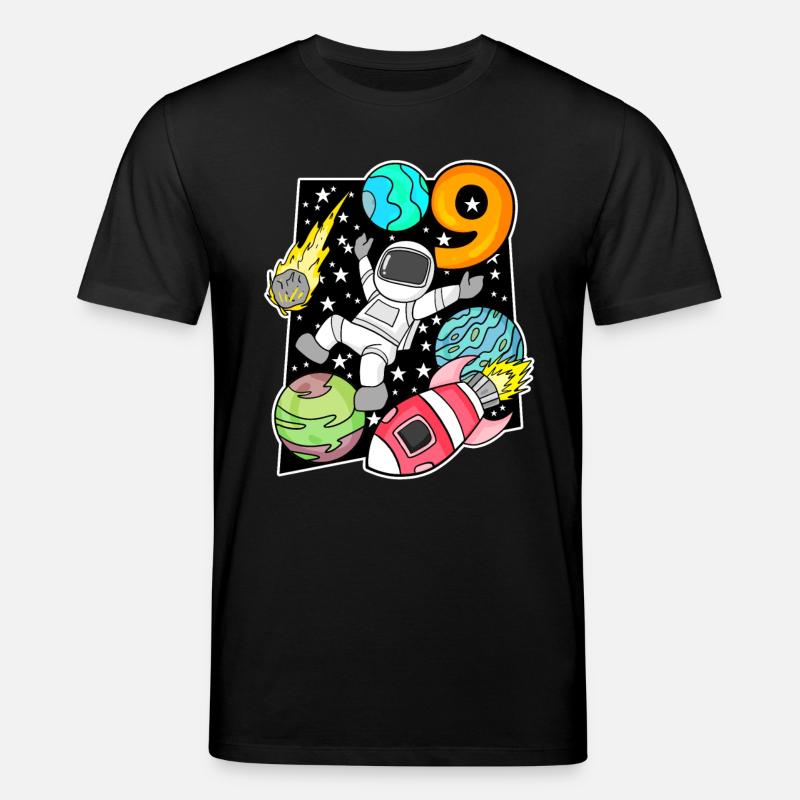 Astronaute - 9e anniversaire garçon - T-shirt bio CREATOR Stanley/Stella Unisexe - noir