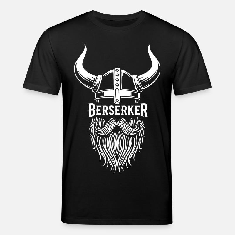 Wikinger-Berserker-Hornhelm-Bart-Maskottchen - Stanley/Stella Unisex Bio-T-Shirt CREATOR  - Schwarz