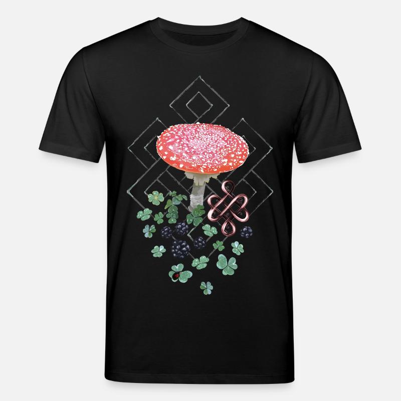 Lucky Toadstool Clover - Stanley/Stella CREATOR Unisex Organic T-Shirt - black