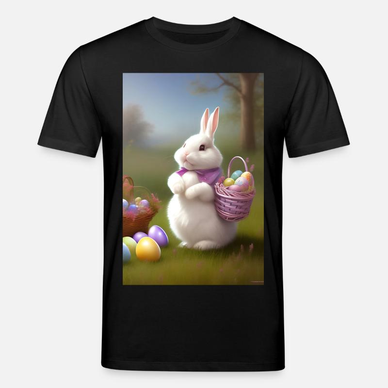 Osterhase mit Oster Eier - Stanley/Stella Unisex Bio-T-Shirt CREATOR  - Schwarz