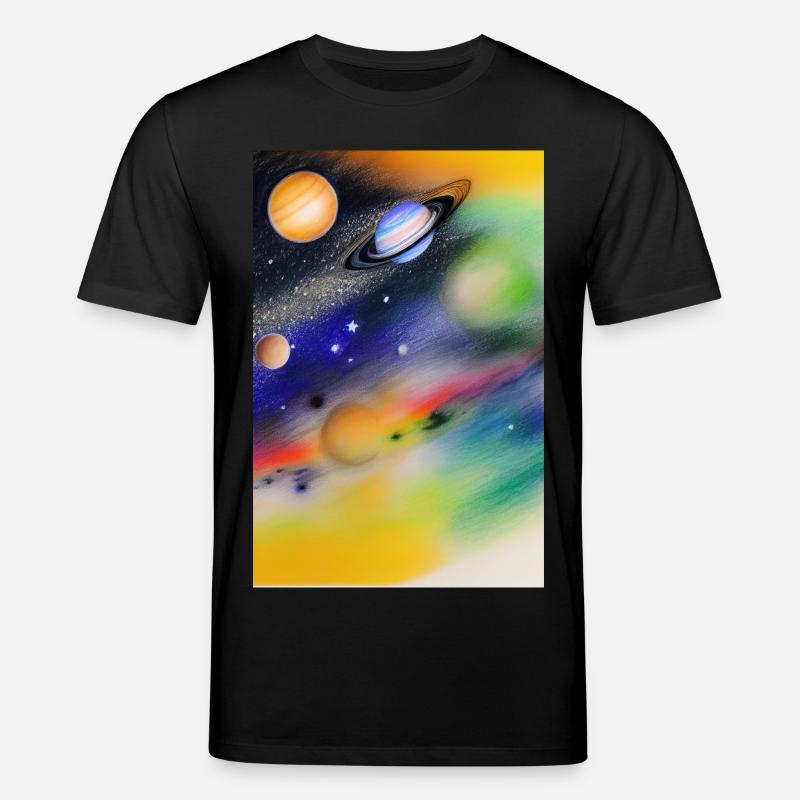 Space and planets - Stanley/Stella CREATOR Unisex Organic T-Shirt - black