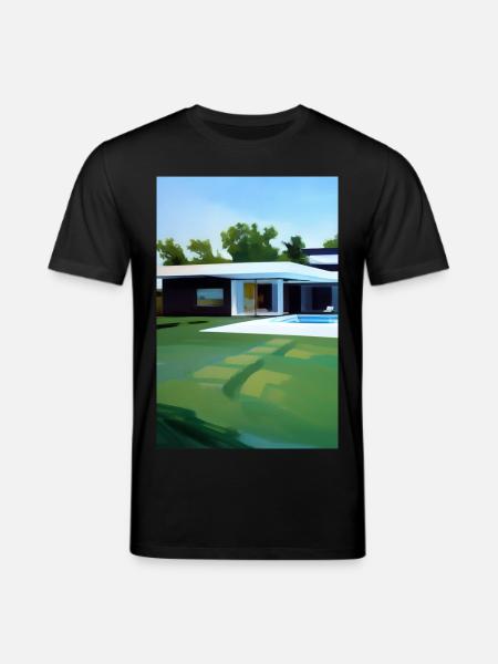 White villa with pool - Stanley/Stella CREATOR Unisex Organic T-Shirt - black