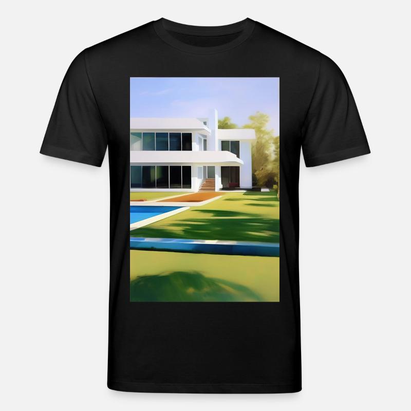 Villa blanche avec piscine - T-shirt bio CREATOR Stanley/Stella Unisexe - noir