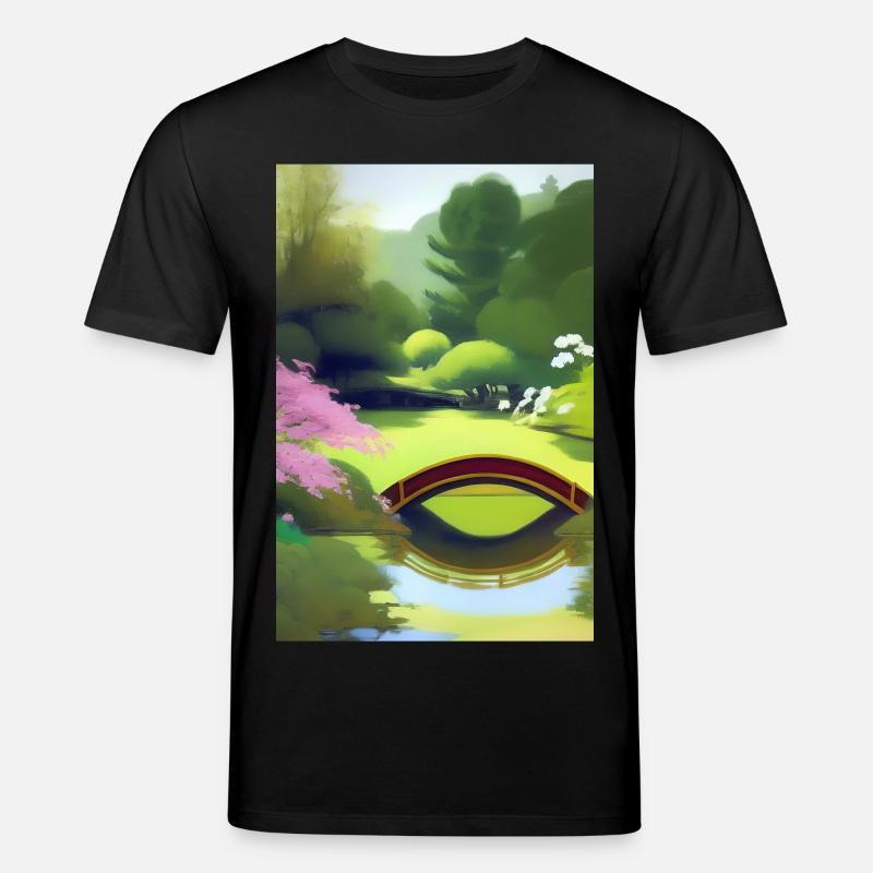 Chinesischer Zen Garten - Stanley/Stella Unisex Bio-T-Shirt CREATOR  - Schwarz