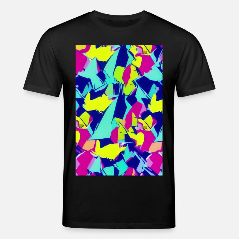 Retro Muster Bunt - Stanley/Stella Unisex Bio-T-Shirt CREATOR  - Schwarz