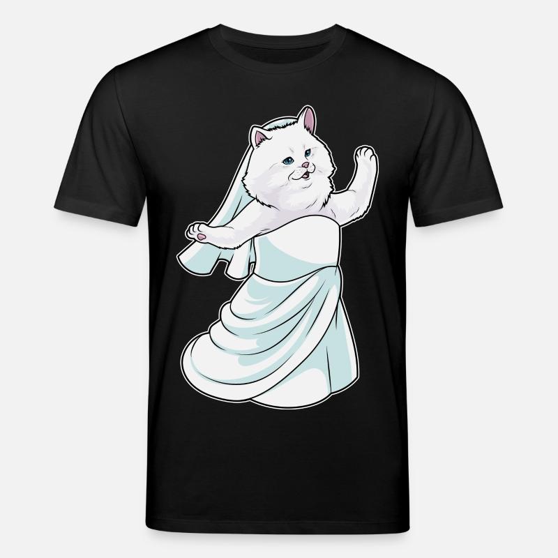 Chat persan robe de mariée - T-shirt bio CREATOR Stanley/Stella Unisexe - noir