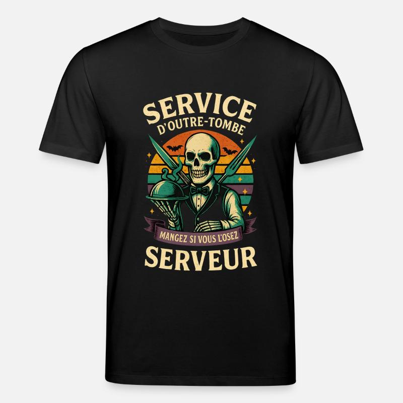Restaurant Server - Halloween Skeleton - Stanley/Stella CREATOR Unisex Organic T-Shirt - black