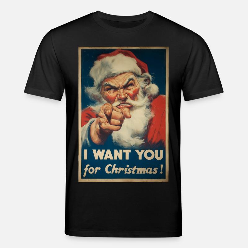 Weihnachtsmann Werbeplakat - Stanley/Stella Unisex Bio-T-Shirt CREATOR  - Schwarz