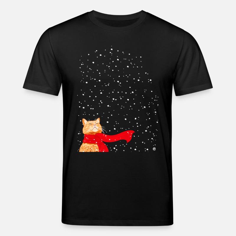 Tabby liebt Schnee - Stanley/Stella Unisex Bio-T-Shirt CREATOR  - Schwarz
