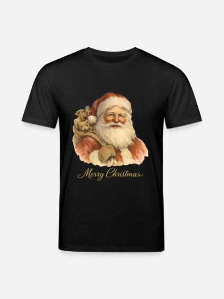 Merry Christmas Santa Claus - Stanley/Stella CREATOR Unisex Organic T-Shirt - black