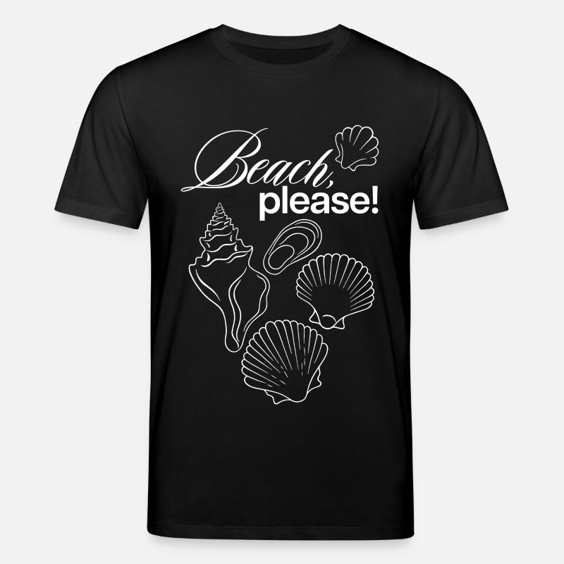 Illustration de coquillage côtier Beach Please - T-shirt bio CREATOR Stanley/Stella Unisexe - noir